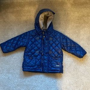 Navy Faux Fur Lined Jacket (with hood)